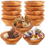 10 Pcs Wooden Dough Bowls For Candles Making Passover Vintage Round Hand Carv.... Fixed Price $75.16.