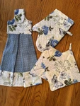 "blue Butterflies" Dish Towel With 2 Pot Holders & 1 Oven Mitt (4PC Set ). Fixed Price $21.99.