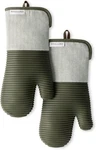 Evergreen Design Series Herringbone Ribbed Soft Silicone Oven Mitts 2-PACK Set. Fixed Price $26.99.