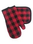Holiday Time Black & Red Set, Kitchen Cooking Oven Mitt. Fixed Price $11.88.