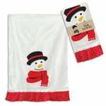 Snowman Kitchen Tea Towel With Red Polka Dot Ruffle Christmas Ctw Home New. Fixed Price $5.00.