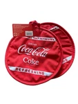 Nwt Coca-cola 2 Piece 9 Inch Round Pot Holder Set Coke Red Logo Machine Washable. Fixed Price $9.49.
