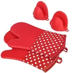 Aicmei Extra Long Oven Mitts And Pot Holders Sets: Heat Resistant Red. Fixed Price $20.99.