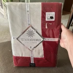 Waterford Chelsea Tablecloth 70 X 144 New Fine Linen Red/white. Fixed Price $115.00.