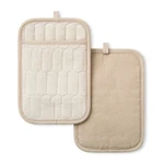 Martha Stewart Honeycomb Quilted Chambray Pot Holder 2-PACK 7"X10", Natural. Fixed Price $30.08.