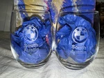 Bmw Wine Glasses, New Set Of 2 Stemless -austin, Texas. Fixed Price $10.00.