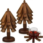 Suzile 2 Set 4 Layers Wooden Trivets For Hot Dishes Tree Shape Brown. Fixed Price $47.84.
