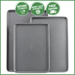 Everyday Nonstick Baking Sheet Set Cookie Pan Oven Tray Kitchen Cookware 3 Pack. Fixed Price $21.83.