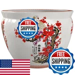 Red Lantern Cherry Blossom Porcelain Fishbowl Planter BW-14FISH-CBLOS. Fixed Price $236.60.