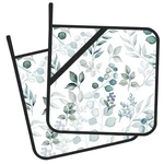 Gearsly Pot Holder Set Of 2,SAGE Grey Green Leaves Kitchen Heat. Fixed Price $21.44.