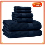 Better Homes Gardens Signature Soft Cotton Popcorn 6 Bath Towel Set Blue New. Fixed Price $44.99.
