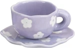 Ceramic Coffee Mug W/saucer Set Cute Creative Cup Unique Irregular Design. Fixed Price $33.68.