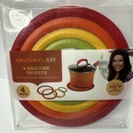 Rachael Ray 4 Silicone Trivets Red Orange Yellow Green 500 F Heat Resistant New. Fixed Price $15.94.
