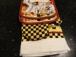 New 5 Cotton Fabric Kitchen Set 2T- Towel Potholders 1 Mitt Fat Chef Cooking. Fixed Price $9.99.