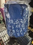 Temptations Blue Floral Silica Oven Mitt & Potholder Set, Machine Washable. Fixed Price $15.49.