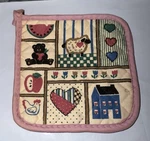 Vtg Country Patchwork Potholder Farmhouse Cottagecore Quilted Kitchen Decor - 1. Fixed Price $9.99.