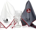Polishing Cloths 2 Pack Large Microfiber White & Gray For Wine Glasses, Stemware. Fixed Price $15.99.