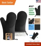 Bpa-free Soft Silicone Oven Mitts, 550F Heat Resistant Waterproof Cooking Saf.... Fixed Price $33.59.