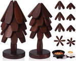 Tree Coasters Set Of 8, Wooden Trivets For Hot Dishes, 2 Sizes Foldable .... Fixed Price $55.44.