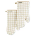 Kitchenaid Gingham Oven Mitt 2-PACK Set, Milkshake, 7"X13",. Fixed Price $32.57.
