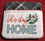 Let's Stay Home Christmas Holiday Oven Mitt Potholder By Kay Dee Designs. Fixed Price $7.00.