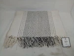 Saro Lifestyle Tripura 1229 Grey Herringbone Fringe Table Runner 16X54. Fixed Price $17.53.