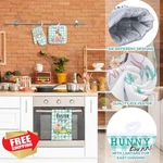 Vitalcozy Easter Kitchen Towels Oven Mitts Pot Holders Floral Bunny Egg. Fixed Price $27.99.