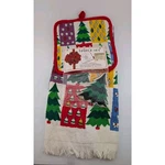 Vintage 3 Piece Dish Towel Set Sultans Linens Pot Holder Magnet Christmas Gift. Fixed Price $8.99.