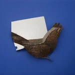 Vtg Metal Iron Handcrafted Rooster Chicken Statue. Fixed Price $42.00.