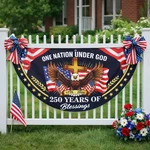 One Nation Under God Semicircle Flag Christian Eagle Cross Patriotic Usa Porch. Fixed Price $22.20.