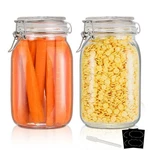 48OZ Food Storage Canister Glass Jars With Clamp Airtight Lids And Silicone Gask. Fixed Price $29.04.