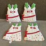 4 Vintage Fallani And Cohn Christmas Cat Pot Holders. Fixed Price $39.99.