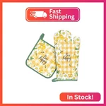 Arquiel Bee Daisy Oven Mitts And Pot Holders Sets 100% Cotton Heat Resistant, Ex. Fixed Price $16.94.