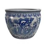 Red Lantern Oriental Furniture 16" Ladies Blue & White Porcelain Fishbowl, La.... Fixed Price $304.88.