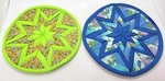 Amish Star Folded Fabric Pot Holders Solid Floral Handmade - Set Of 2. Fixed Price $25.00.