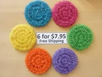 6 Rough Round Multicolor Dish Pot Scrubber Scrubby Scrubbies Handmade 92. Fixed Price $7.95.