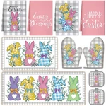 Vitalcozy 10 Pcs Easter Bunny Kitchen Decor Set 4 Towels 2 Pot Holder.... Fixed Price $77.81.