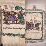 Vintage Precious Moments Sharing Our Season Together Kitchen Towel/potholder 90. Fixed Price $14.00.