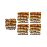 Creative Co-op Handmade Wool Felt Ball Coasters, Yellow, Orange Cream, Se.... Fixed Price $42.65.