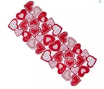 Celebrate Valentin's Day Together Hearts Toss Cutout Table Runner 36" X 13". Fixed Price $26.99.
