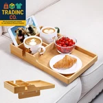 Couch Tray, 2-IN-1 Insert & Flat Sofa Organizer Bamboo With Cup Holders,fits. Fixed Price $47.99.