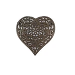 Handcrafted Nautical Cast Iron Heart-shaped Trivet, 7", Metal Kitchen Decor. Fixed Price $18.99.