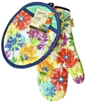 Fiesta Splash Kitchen Potholder Oven Mitt 100% Cotton Set Of 2 Rainbow Colors. Fixed Price $29.56.