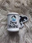 Vintage Sea World Amusement Park Milk Glass Coffee Mug 1989 Mini Shot. Fixed Price $12.99.