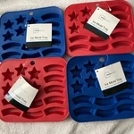 4 Nwt Mainstays Usa Flag Stars & Stripes Silicone Mold Ice Cube Tray Red Blue. Fixed Price $15.95.