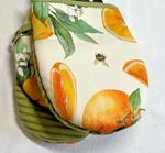 Kitch Mini Oven Mitts (2) Silicone Easy Grip Oranges White Green Nwt. Fixed Price $13.99.