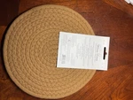 Kitchen Discovery 10 Inch Chenille Woven Trivets (2) Camel Round Nwt. Fixed Price $11.99.