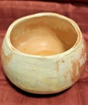 Beige-orange Handmade Art Pottery Tea Cup/bowl. Signed "alice" !. Fixed Price $35.00.