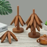 Wooden Trivet Set Tree Design Heat Resistant Pot Holder Table Mats 4PCS. Fixed Price $12.49.