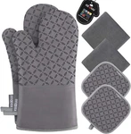 Oven Mitts And Pot Holders 6PCS Set, Kitchen Glove High Heat Resistant 500. Fixed Price $31.16.